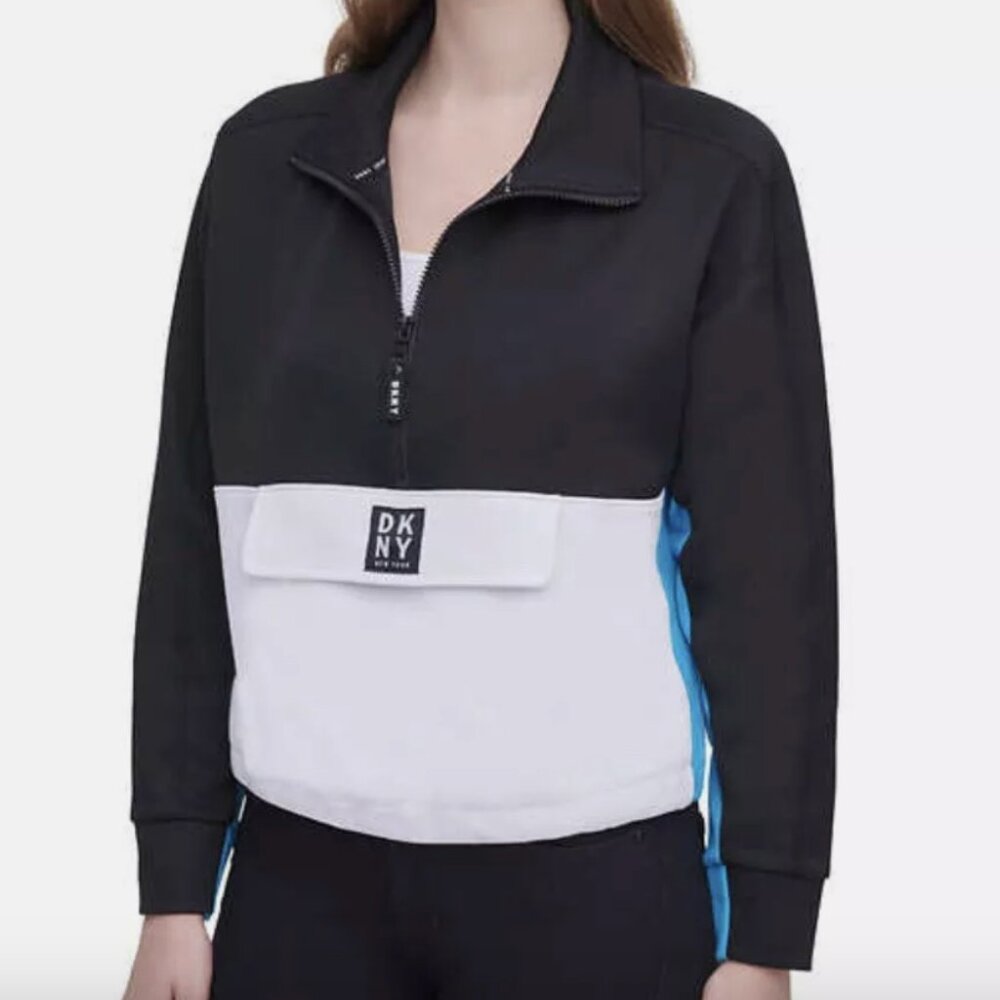 Y2K Retro DKNY Cinch Bottom Oversized Sweatshirt - M